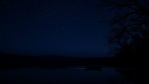 Starlit Serenity Over Water – free AI stock image