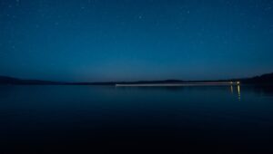 Starry Lake with Light Trails – free AI stock image