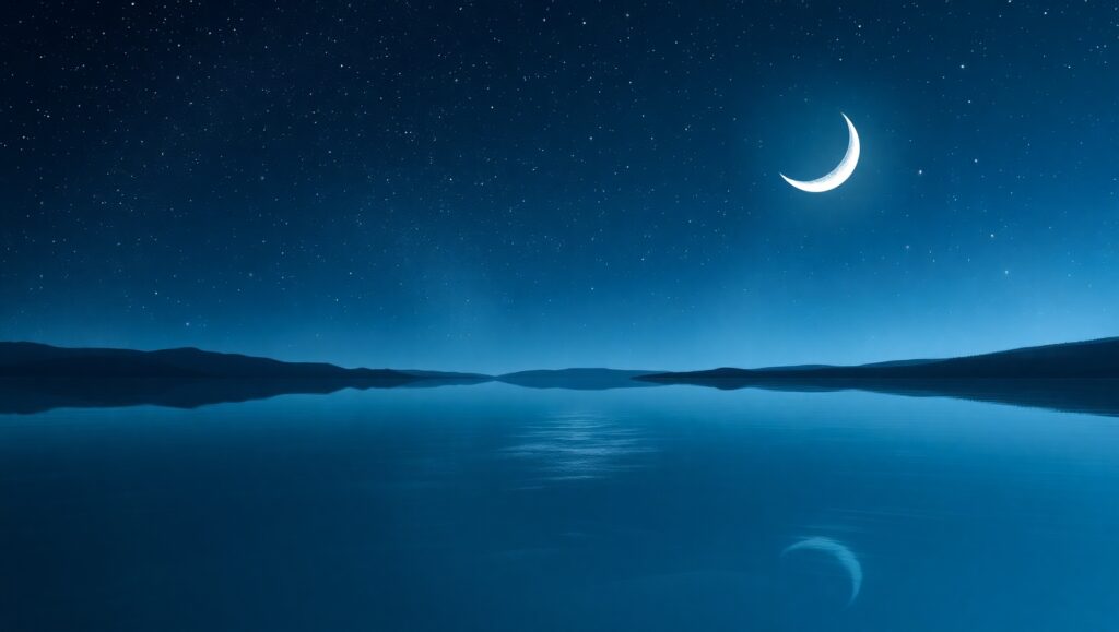 Starry Night Over a Tranquil Lake – free AI stock image