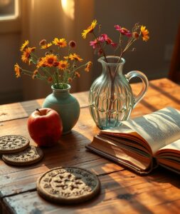 A Still Life of Everyday Objects on Table – free AI stock image