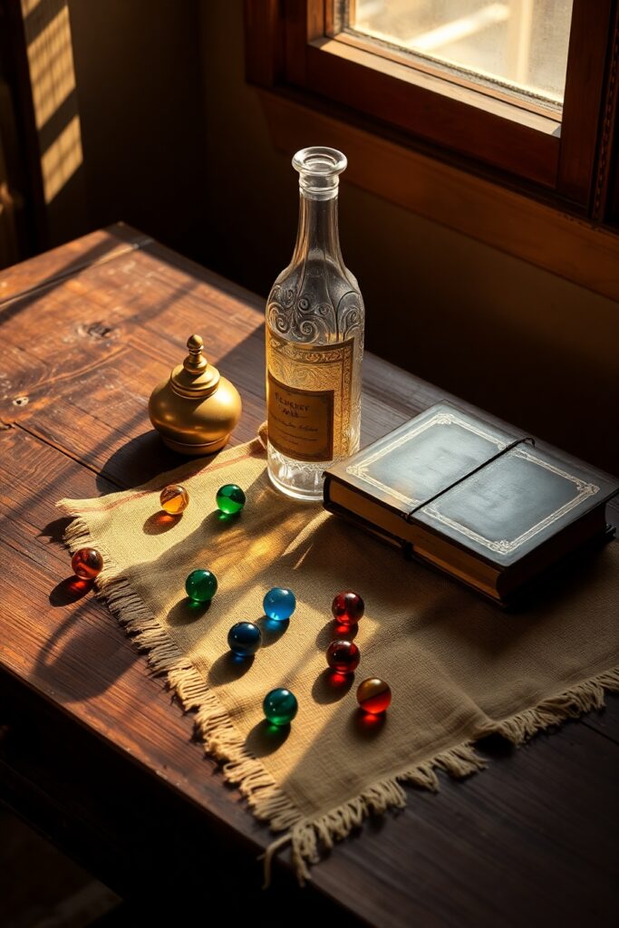 Still Life of Vintage Objects on Table – free AI stock image