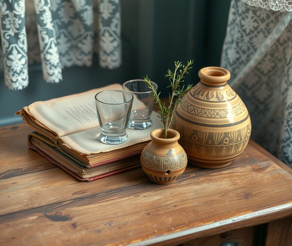 Still Life with Vintage Objects on Table – free AI stock image