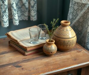 Still Life with Vintage Objects on Table – free AI stock image