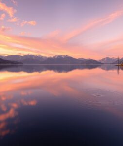 Still Waters: A Dusk Reflection – free AI stock image