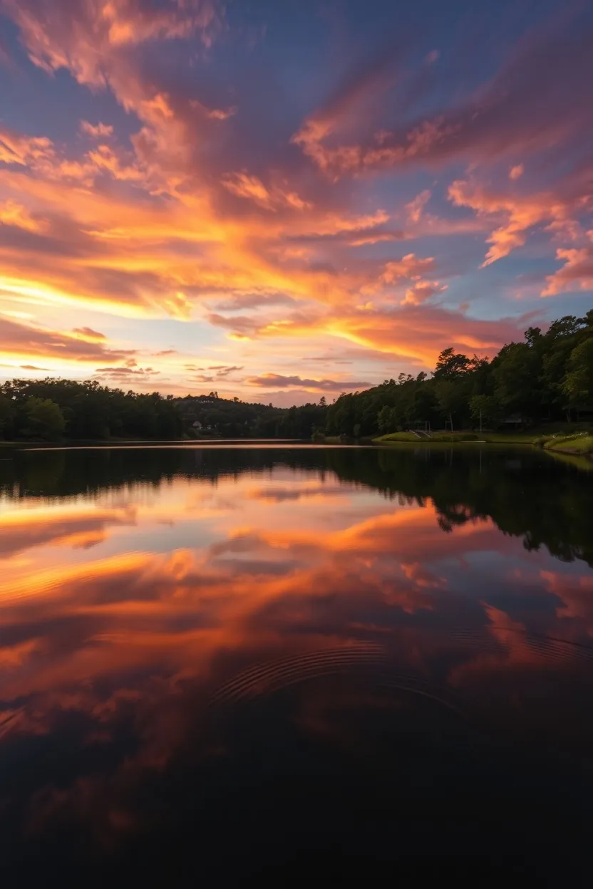 Still Waters Reflecting a Calm Sunset