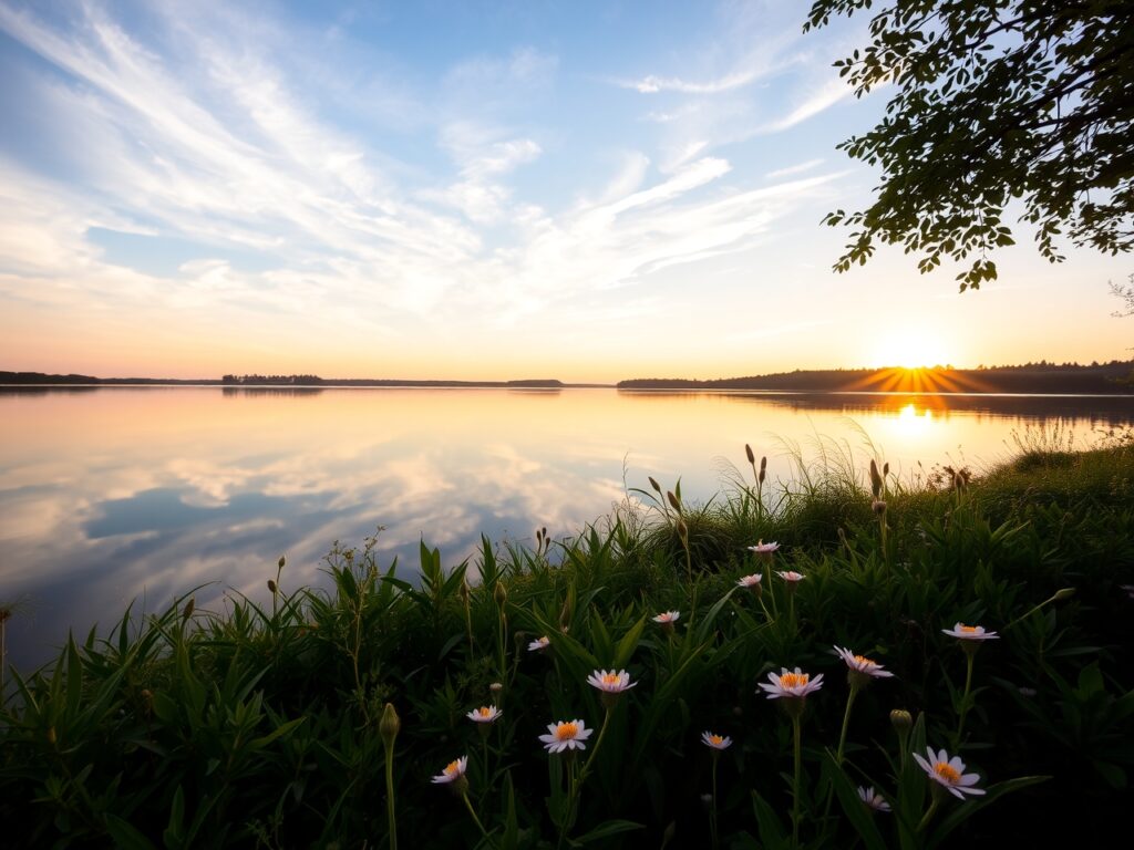 Still Waters Reflecting a Serene – free AI stock image