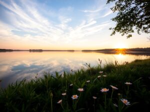 Still Waters Reflecting a Serene – free AI stock image