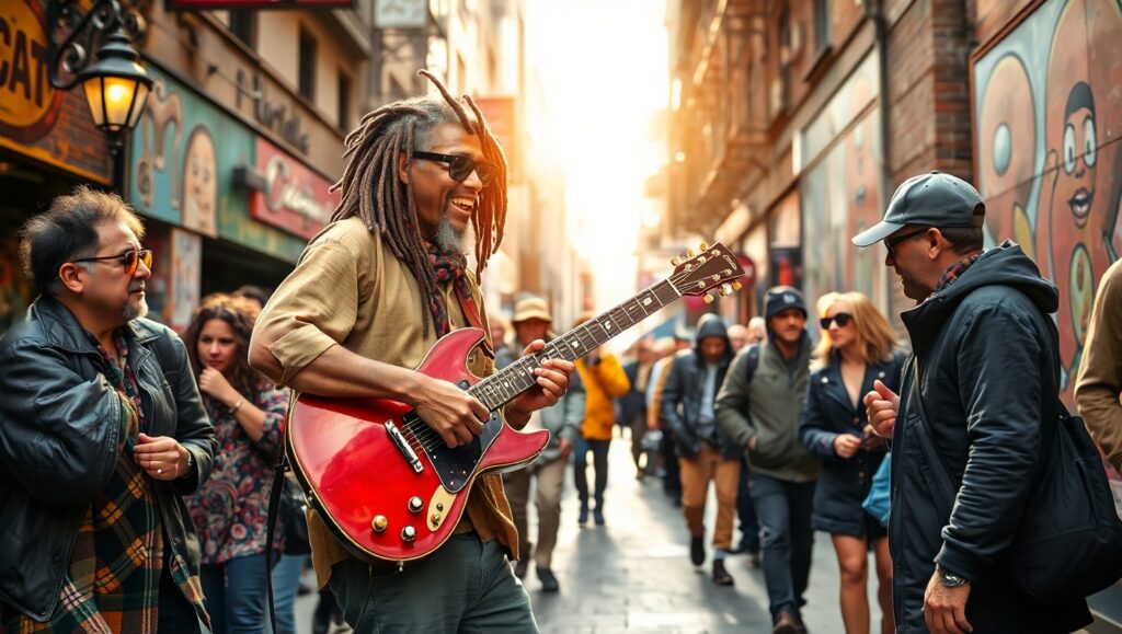 Street Symphony: Life in Motion – free AI stock image