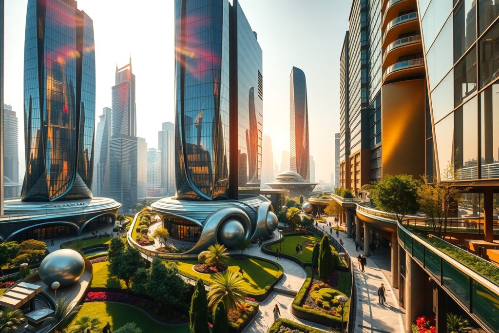 Stunning Futuristic Urban Architecture Design – free AI stock image