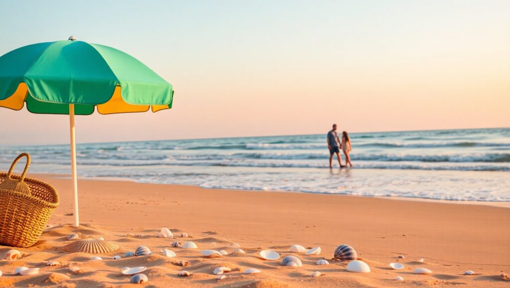 Sunrise Serenity on the Beach – free AI stock image