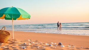 Sunrise Serenity on the Beach – free AI stock image