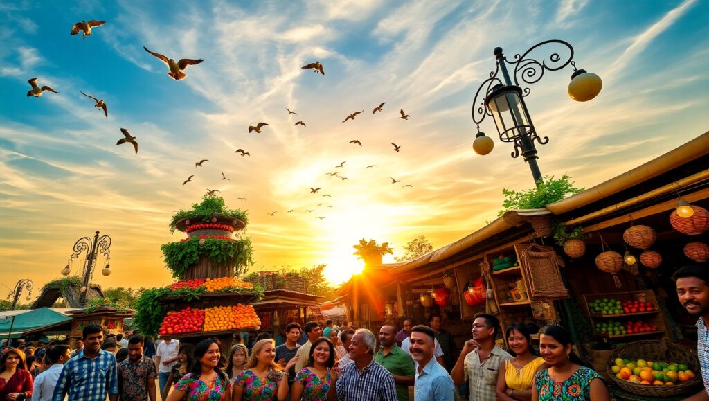 Sunset Market Perspective – free AI stock image