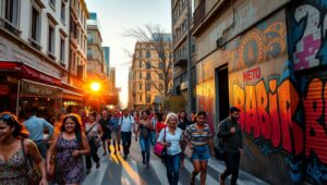 Sunset Vibes in Urban Life – free AI stock image
