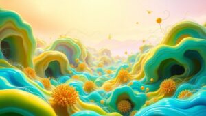 Surreal Biomorphic Dreamscape – free AI stock image