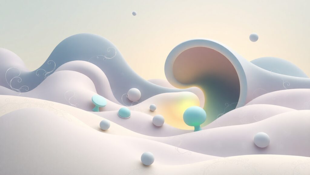 Surreal Biomorphic Landscape Exploration 4Mc – free AI stock image