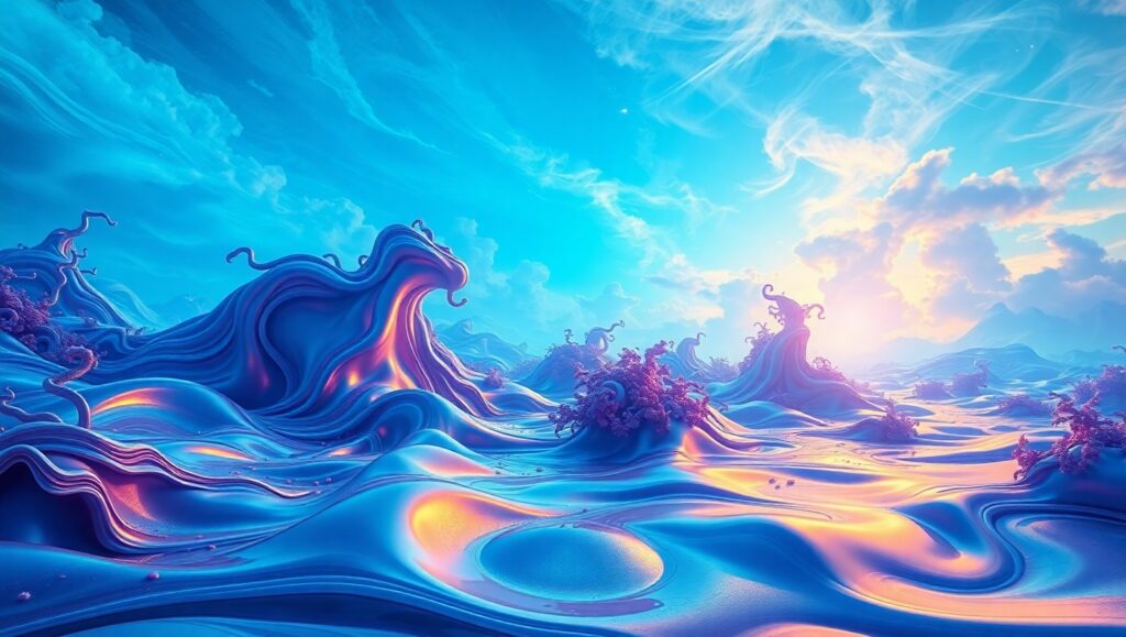 Surreal Biomorphic Landscapes – free AI stock image