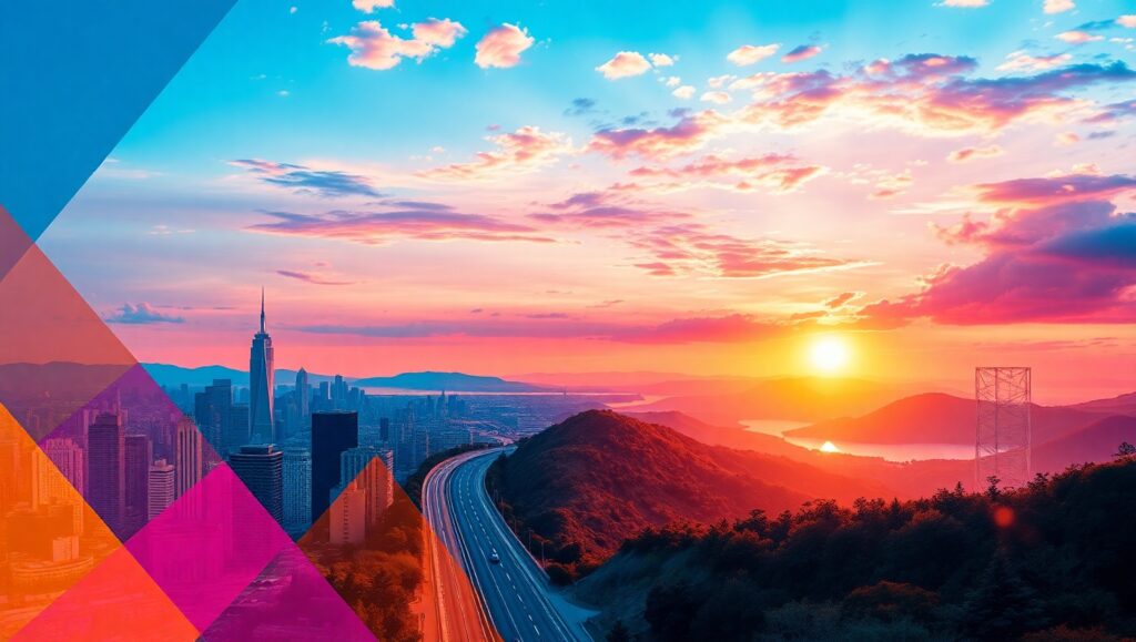 Surreal Cityscape Nature Collage – free AI stock image