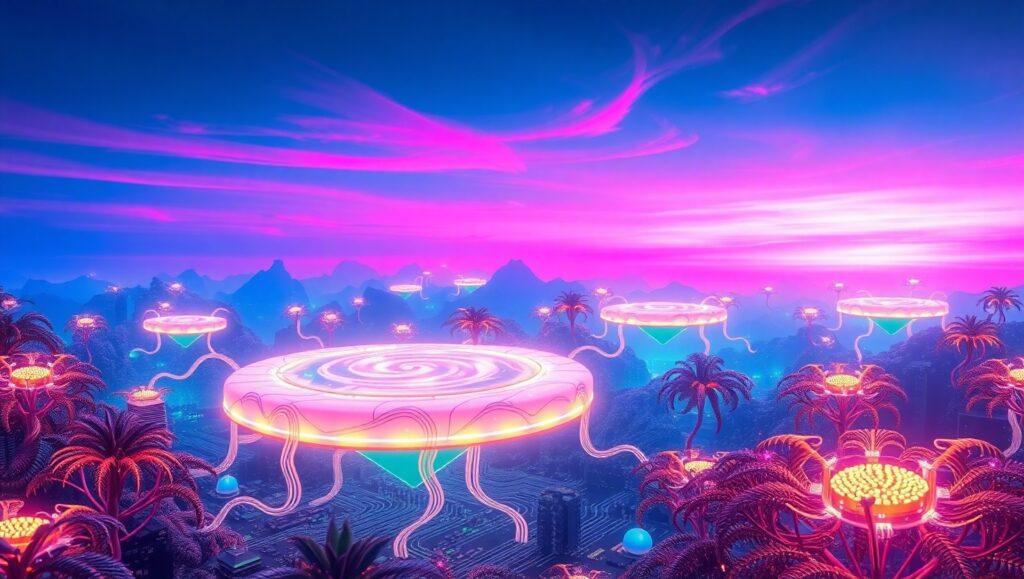 Surreal Dreamscape of Technology – free AI stock image
