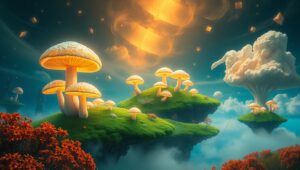 Surreal Floating Islands Adventure – free AI stock image
