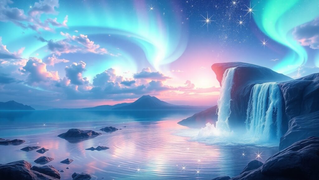 Surreal Floating Islands at Night – free AI stock image