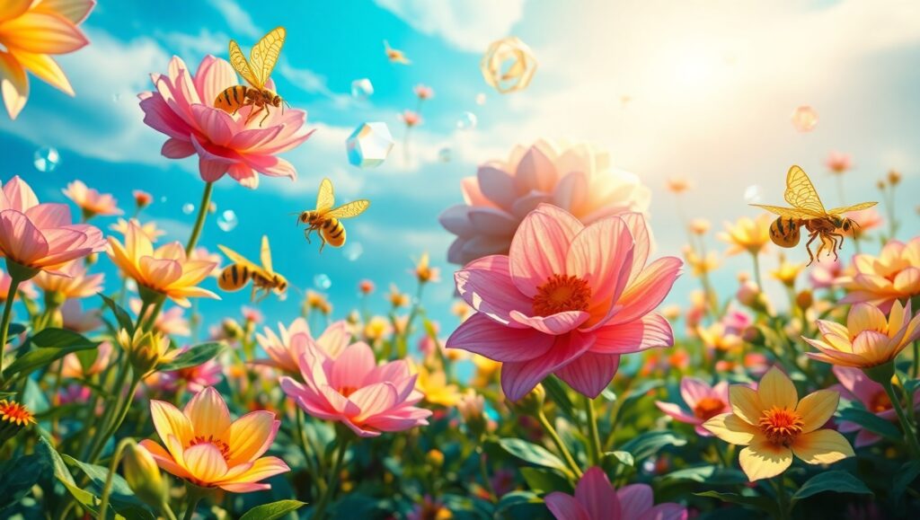 Surreal Garden of Mechanical Wonders – free AI stock image