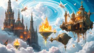 Surreal Landscapes and Ancient Dreams – free AI stock image