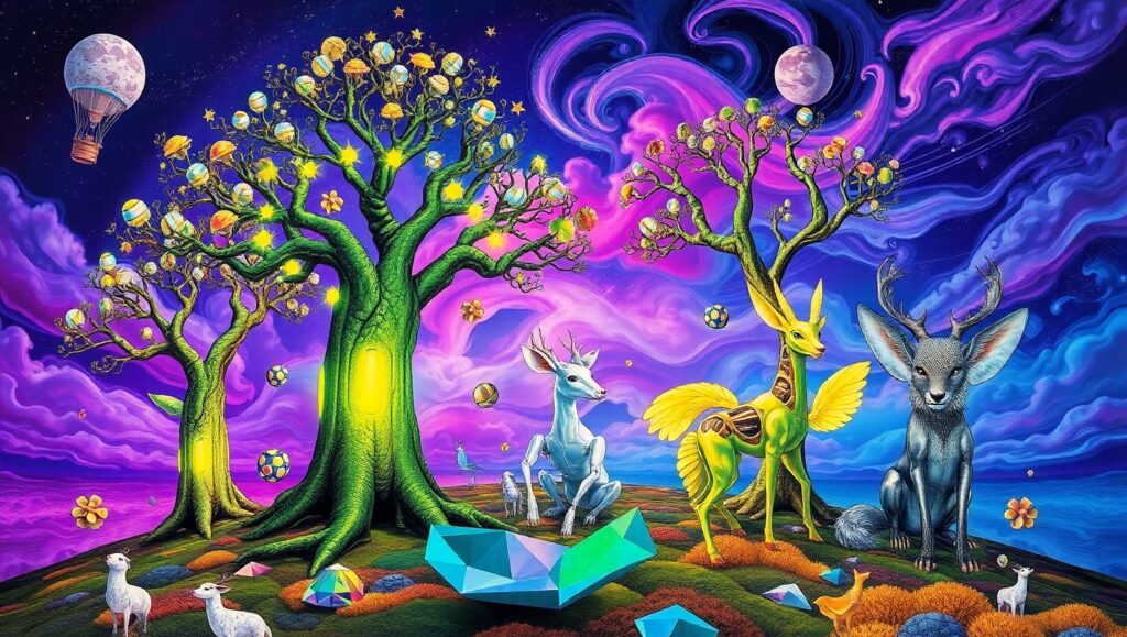 Surreal Nature-Technology Fantasy Collage – free AI stock image
