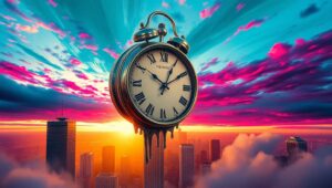 Surreal Time in Duotone – free AI stock image