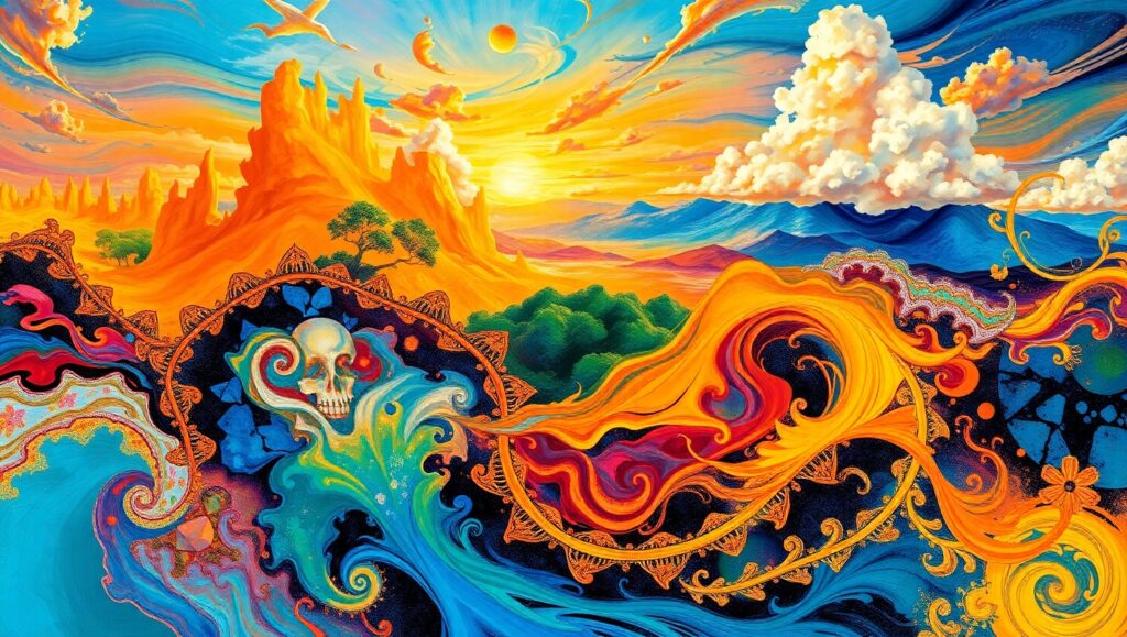 Surreal Vibrance: An AI Collage – free AI stock image