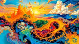 Surreal Vibrance: An AI Collage – free AI stock image
