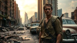 Survivor in a Forgotten City – free AI stock image
