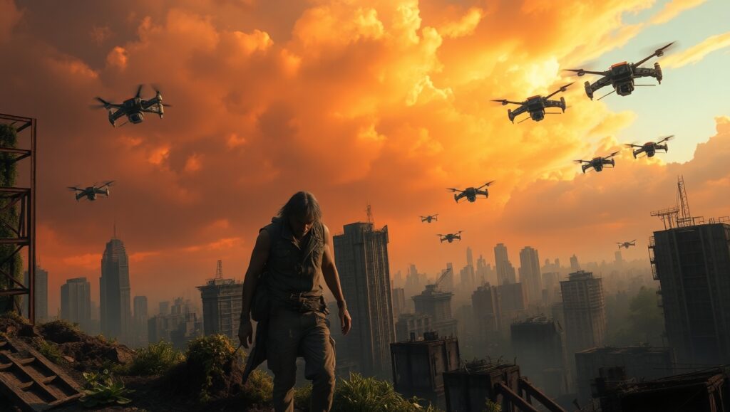 Survivor in a Forgotten City – free AI stock image