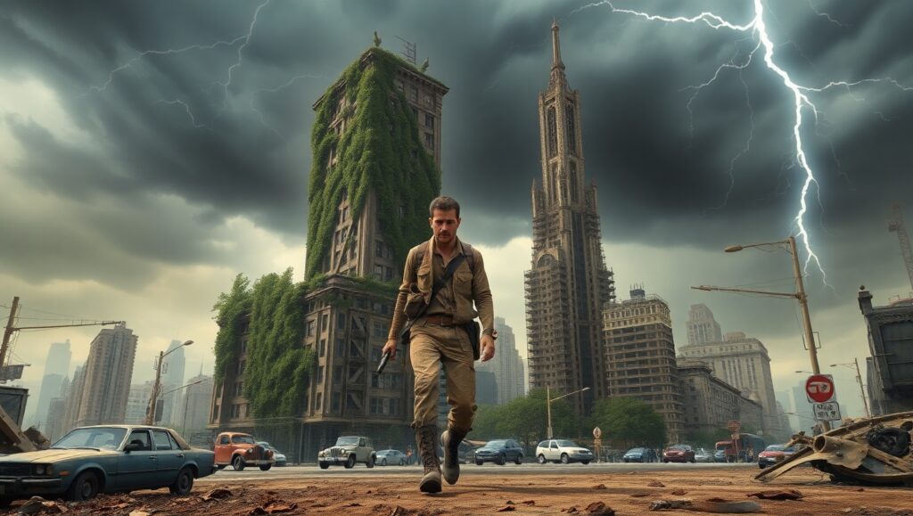 Survivor in a Forgotten City – free AI stock image