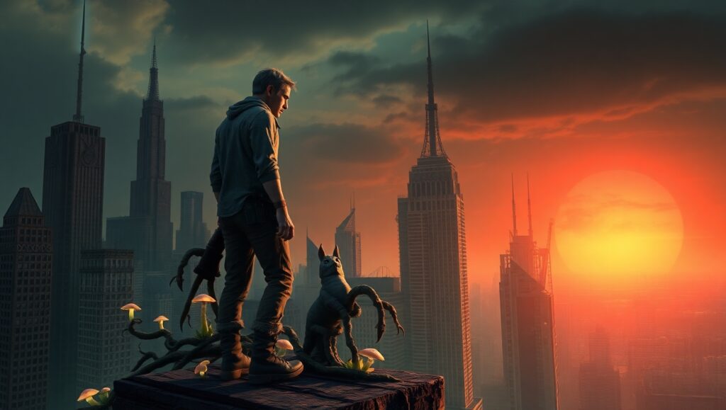Survivor of the Ruined Metropolis – free AI stock image