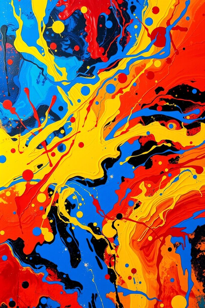 Swirling Colors in Abstract Expressionism – free AI stock image