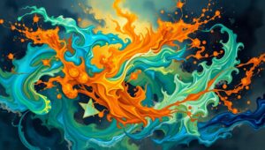 Swirls of Chaos and Harmony – free AI stock image