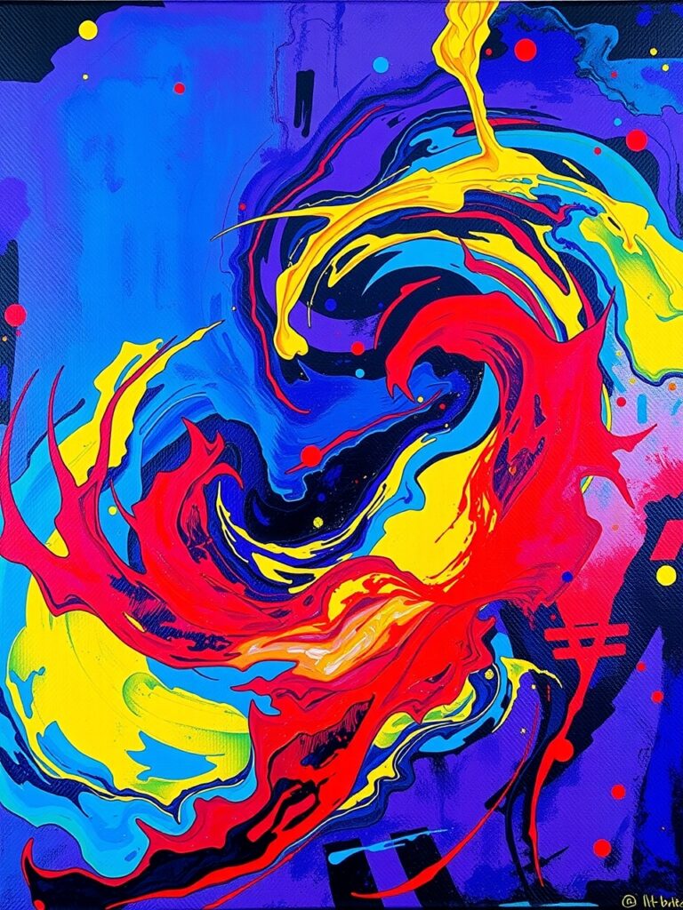 Swirls of Color and Light Intertwined – free AI stock image
