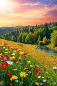 A Symphony of Colors in Nature – free AI stock image