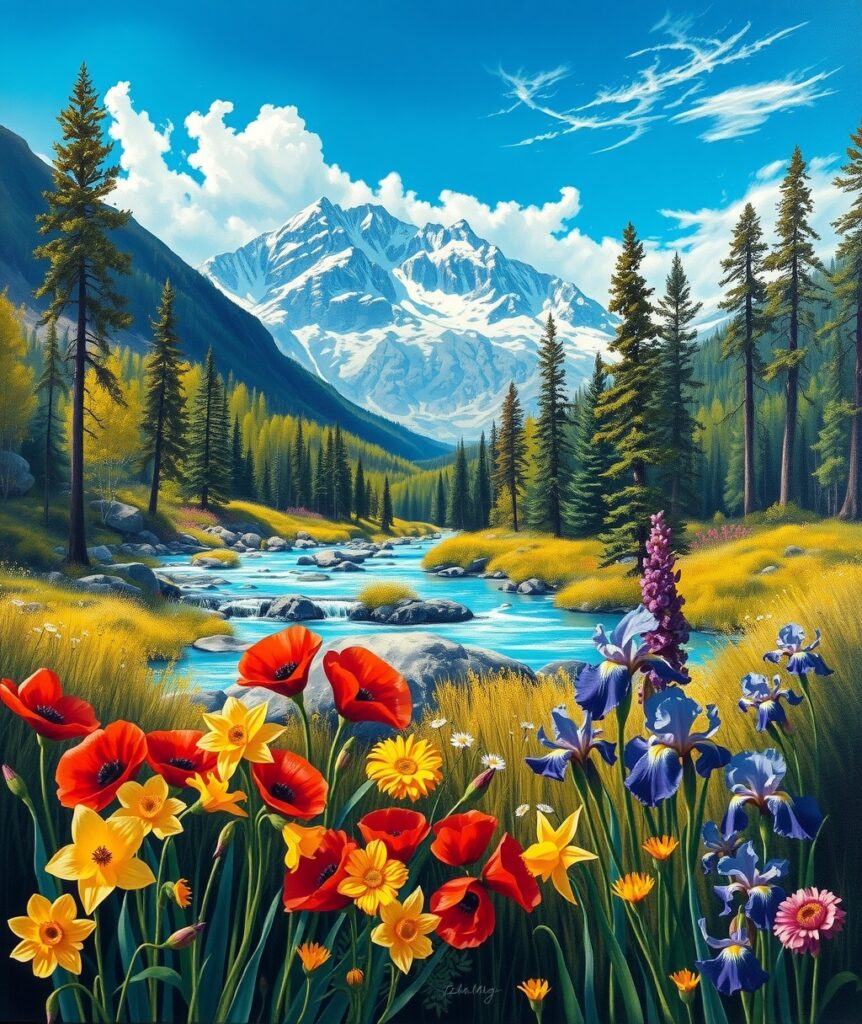 A Symphony of Colors in Nature’s Palette – free AI stock image