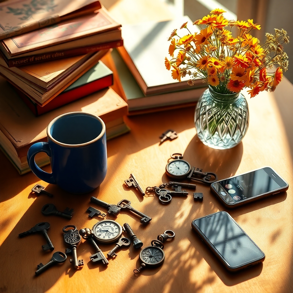 A Symphony of Everyday Objects on a Table – free AI stock image