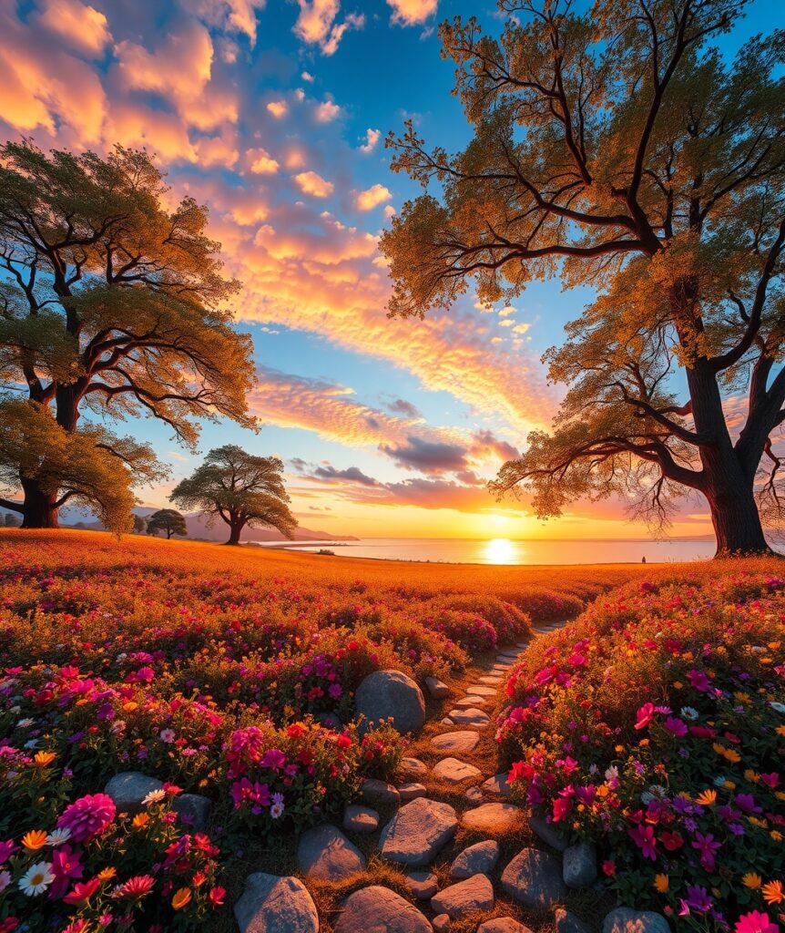 A Symphony of Vibrant Colors in Nature – free AI stock image