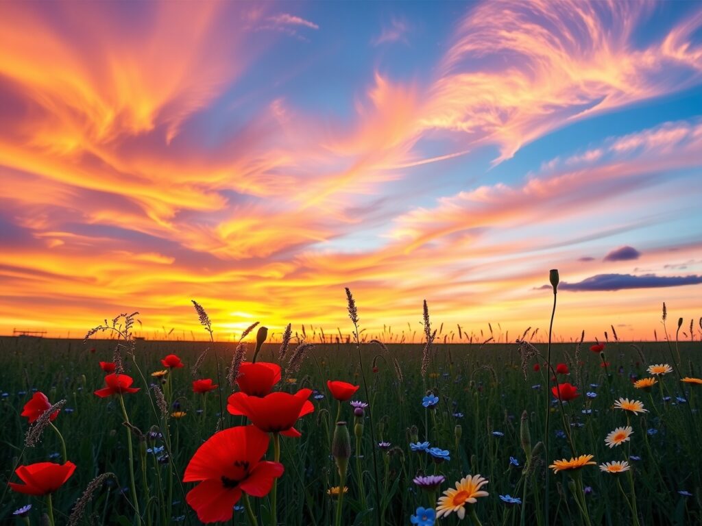 A Symphony of Vibrant Colours in Nature – free AI stock image