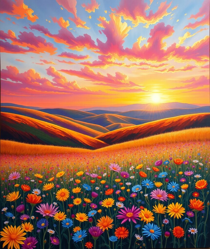 A Symphony of Vibrant Colours in Nature – free AI stock image