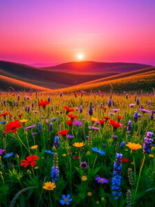 A Symphony of Vibrant Colours in Nature – free AI stock image