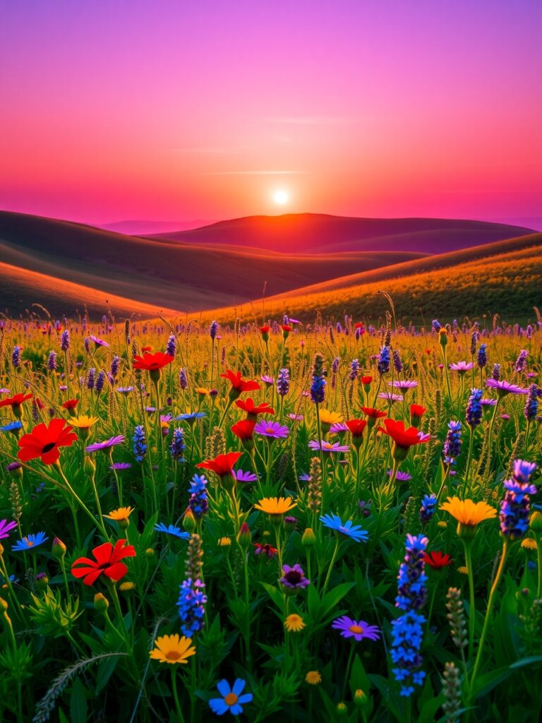 A Symphony of Vibrant Colours in Nature – free AI stock image