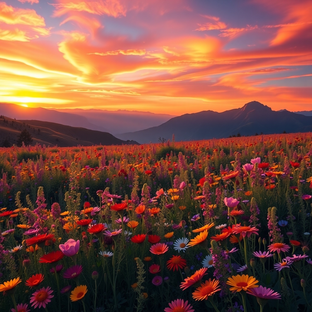 A Symphony of Vivid Colors in Nature – free AI stock image