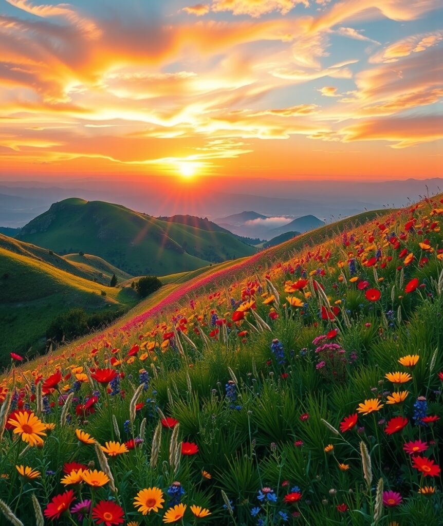 A Symphony of Vibrant Colors in Nature – free AI stock image