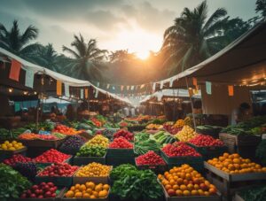 The Flourishing Market of Abundance – free AI stock image