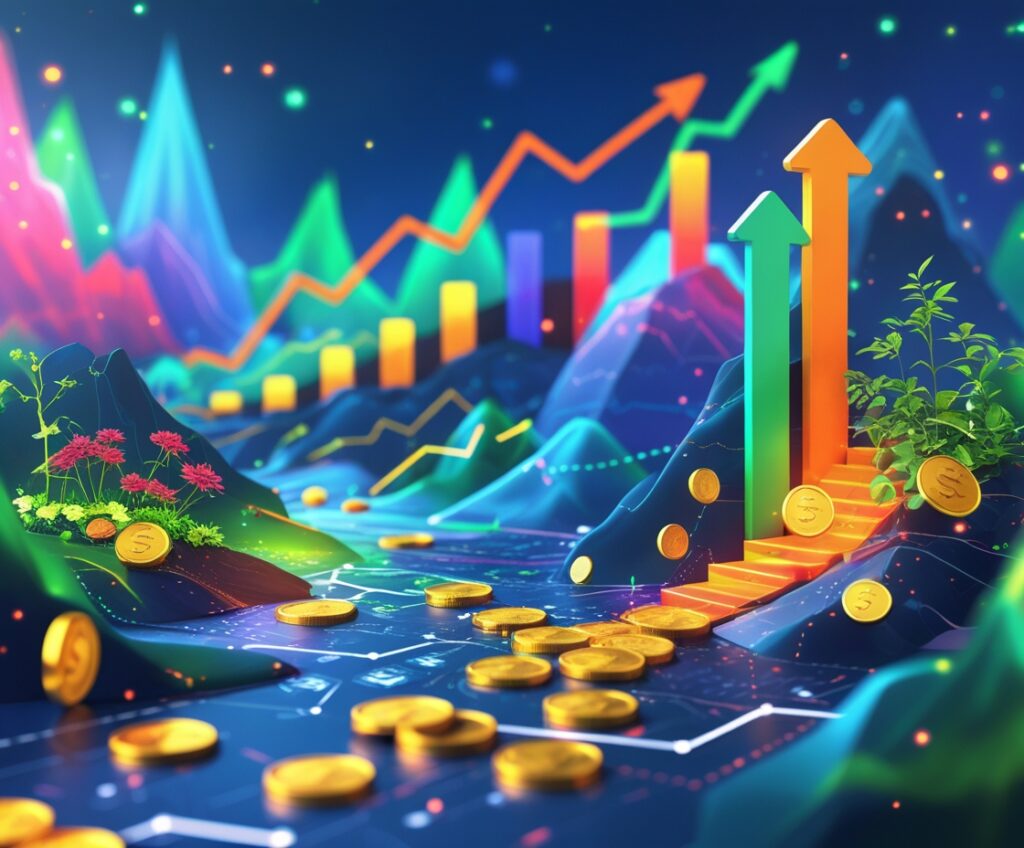 The Growth of Investment Over Time – free AI stock image