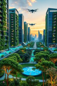 The Intersection of Nature and Technology – free AI stock image